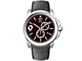 Jivago Men's Gliese Maroon Dial, Gray Leather Strap Watch