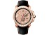 Jivago Men's Gliese Rose Dial, Black Leather Strap Watch