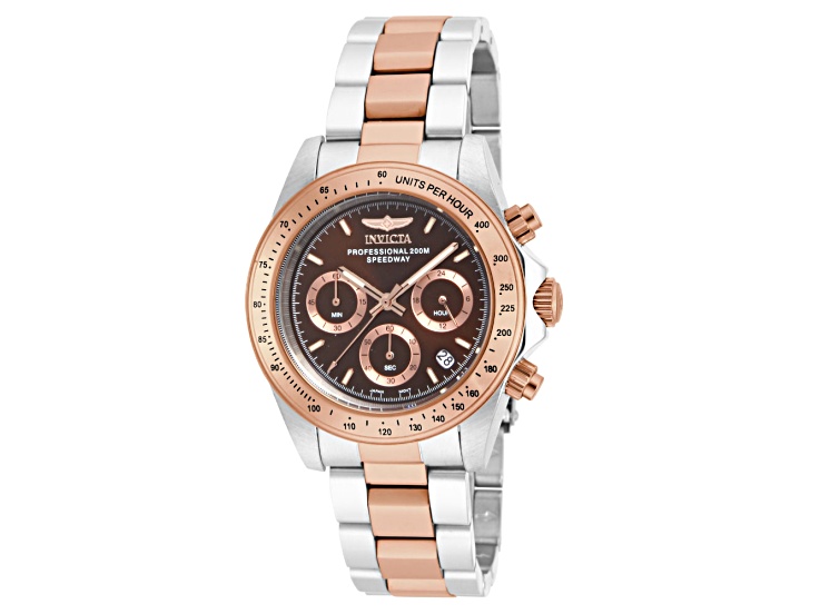 Invicta Speedway 39.5mm Brown Dial Stainless Steel Band Quartz Watch
