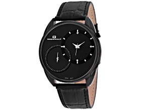Oceanaut Men's Sentinel Black Dial, Black Bezel, Black Leather Strap Watch