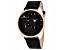 Oceanaut Men's Sentinel Black Dial, Rose Bezel, Black Leather Strap Watch