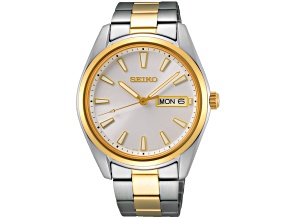 Seiko Men's Neo Classic White Dial Two-tone Stainless Steel Watch