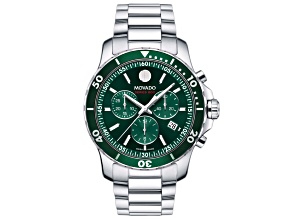 Movado Men's Series 800 Green Dial and Bezel, Stainless Steel Watch
