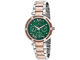Christian Van Sant Women's Sienna Green Dial Rose Two-tone Stainless Steel Bracelet Watch