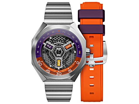 Nubeo Skylab Gray Dial White Bezel White Stainless Steel Band