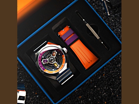 Nubeo Skylab Gray Dial White Bezel White Stainless Steel Band