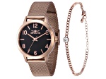 Invicta Wildflower 34mm Black Dial Rose Stainless Steel Bracelet Quartz Watch