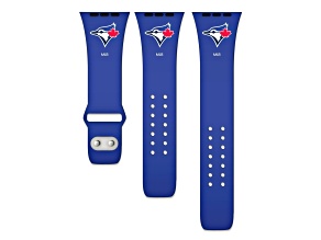 Gametime MLB Toronto Blue Jays Blue Silicone Apple Watch Band (38/40mm M/L). Watch not included.