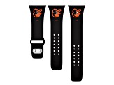 Gametime MLB Baltimore Orioles Black Silicone Apple Watch Band (38/40mm M/L). Watch not included.