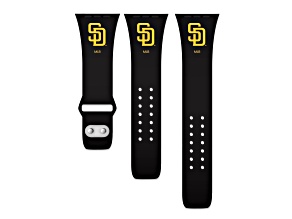 Gametime MLB San Diego Padres Navy Silicone Apple Watch Band (38/40mm M/L). Watch not included.