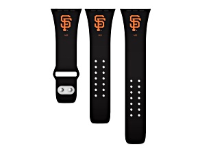 Gametime MLB San Francisco Giants Black Silicone Apple Watch Band (38/40mm M/L). Watch not included.