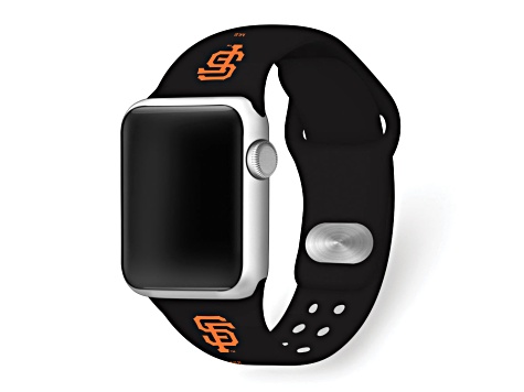Gametime MLB San Francisco Giants Black Silicone Apple Watch Band (38/40mm M/L). Watch not included.