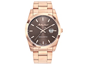 Mathey Tissot Men's Classic Brown Dial Rose Stainless Steel Watch
