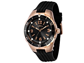 Invicta Angel 38mm Black Dial Silicone Band Quartz Watch