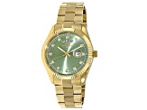 Oniss Men's Admiral Green Dial, Yellow Stainless Steel Bracelet Watch