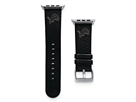 Gametime Detroit Lions Leather Band fits Apple Watch (38/40mm M/L Black). Watch not included.