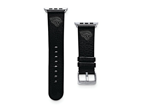 Gametime Jacksonville Jaguars Leather Band fits Apple Watch (38/40mm M/L Black). Watch not included.