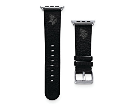 Gametime Minnesota Vikings Leather Band fits Apple Watch (38/40mm M/L Black). Watch not included.