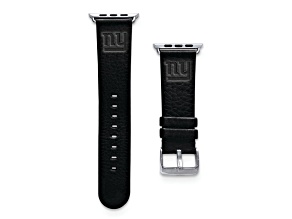 Gametime New York Giants Leather Band fits Apple Watch (38/40mm M/L Black). Watch not included.
