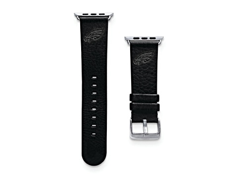 Gametime Philadelphia Eagles Leather Band fits Apple Watch (38/40mm M/L Black). Watch not included.