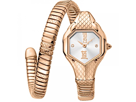 Just Cavalli Women's Serpente White Dial, Rose Stainless Steel Watch