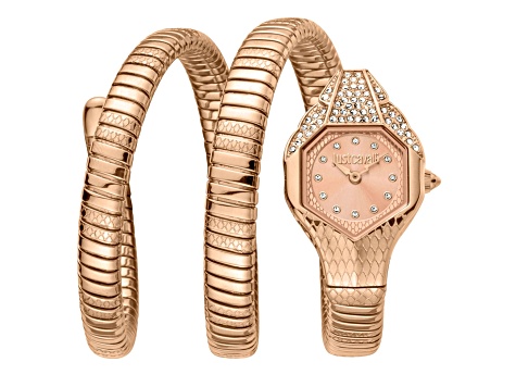 Just Cavalli Women's Serpente Rose Dial, Rose Stainless Steel Watch