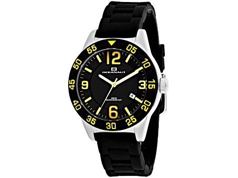 Oceanaut Women's Aqua One Black Dial, Black Silicone Strap Watch