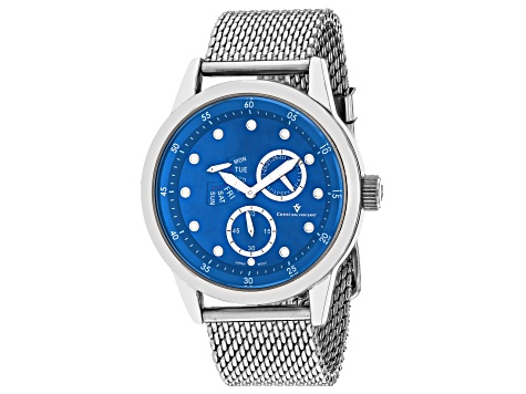 Christian Van Sant Men's Rio Blue Dial, Stainless Steel Watch