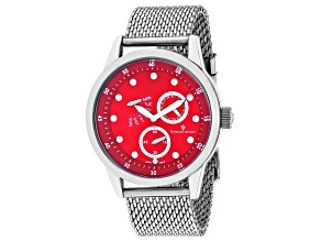 Christian Van Sant Men's Rio Red Dial, Stainless Steel Watch