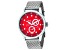 Christian Van Sant Men's Rio Red Dial, Stainless Steel Watch