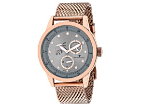 Christian Van Sant Men's Rio Gray Dial, Rose Stainless Steel Watch