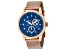 Christian Van Sant Men's Rio Blue Dial, Rose Mesh Stainless Steel Watch