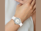 Charles Hubert Ladies Stainless Steel Silver-tone Dial Watch