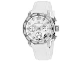 Oceanaut Women's Tune White Dial, White Rubber Strap Watch