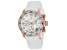 Oceanaut Women's Tune White Dial with Rose Accents, White Rubber Strap Watch