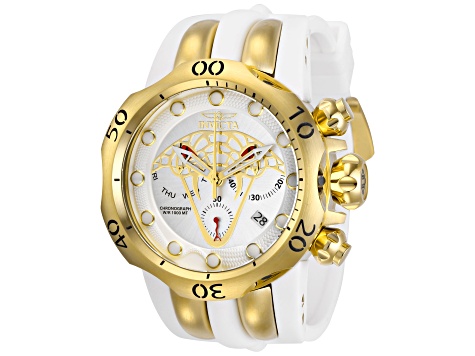 Invicta Venom 53.7mm White Silicone Band Quartz Watch
