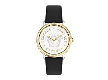 Picture of V-Dollar Watch 37MM Two-tone Case White Guilloché Dial Calf Leather Strap