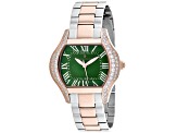 Christian Van Sant Women's Bianca Green Dial, Rose Two-tone Stainless Steel Bracelet Watch