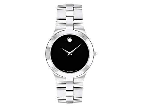 Movado Men's Juro Black Dial Stainless Steel Watch