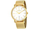 Christian Van Sant Men's Paradigm White Dial, Yellow Stainless Steel Watch