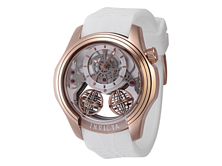 Invicta Specialty Twin-Axis 46mm Quartz White Silicone Band