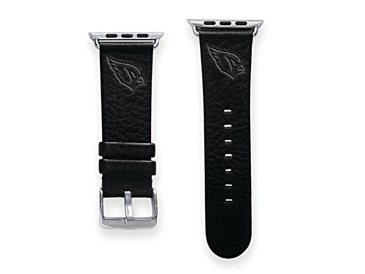 Gametime Arizona Cardinals Leather Band fits Apple Watch (38/40mm S/M Black). Watch not included.