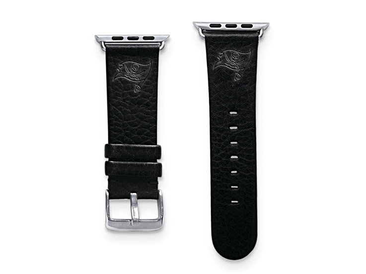 Gametime Tampa Bay Buccaneers Leather Band fits Apple Watch (38/40mm S/M Black). Watch not included.