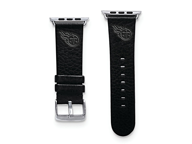 Gametime Tennessee Titans Leather Band fits Apple Watch (38/40mm S/M Black). Watch not included.
