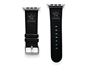 Gametime Dallas Cowboys Leather Band fits Apple Watch (38/40mm S/M Black). Watch not included.