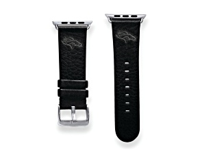 Gametime Denver Broncos Leather Band fits Apple Watch (38/40mm S/M Black). Watch not included.