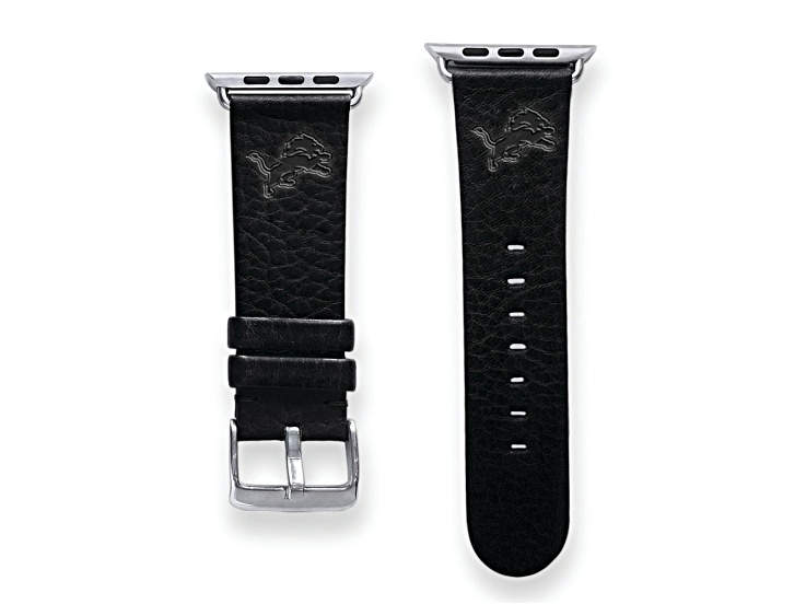 Gametime Detroit Lions Leather Band fits Apple Watch (38/40mm S/M Black). Watch not included.