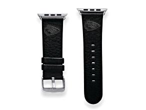 Gametime Kansas City Chiefs Leather Band fits Apple Watch (38/40mm S/M Black). Watch not included.