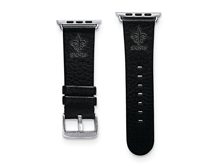 Gametime New Orleans Saints Leather Band fits Apple Watch (38/40mm S/M Black). Watch not included.