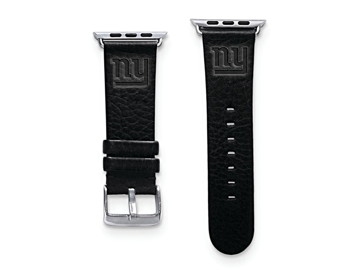 Gametime New York Giants Leather Band fits Apple Watch (38/40mm S/M Black). Watch not included.